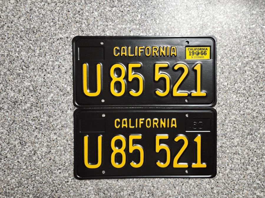 1966 California Commercial License Plates, DMV Clr