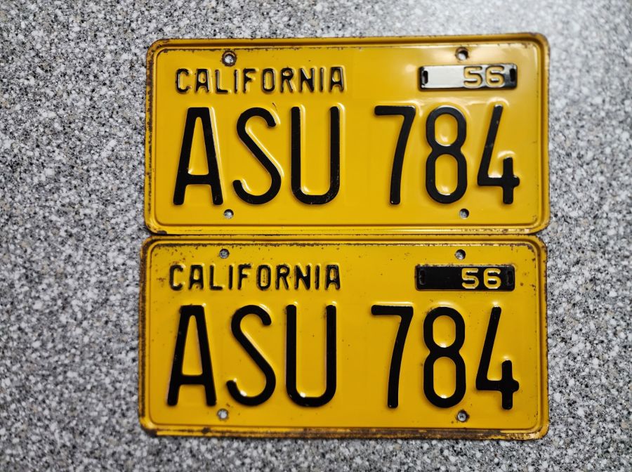 1956 California License Plates, DMV Clear