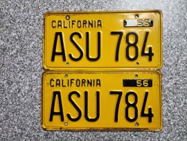 1956 California License Plates, DMV Clear 