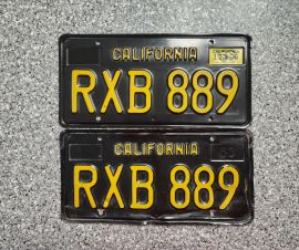 1966 California License Plates, DMV Clear 
