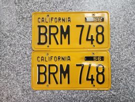 1956 California License Plates, DMV Clear
