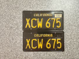1969 California License Plates, DMV Clear