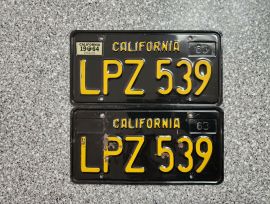 1964 California License Plates, DMV Clear 