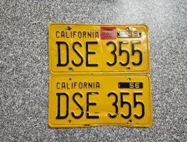 1957 California License Plates, DMV Clear 