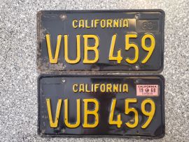 1968 California License Plates, DMV Clear 