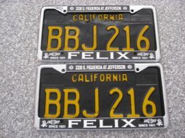 1963 California License Plates, DMV Clear  