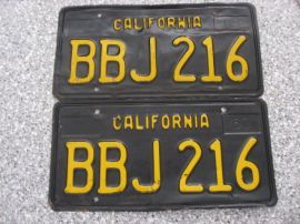 1963 California License Plates, DMV Clear  