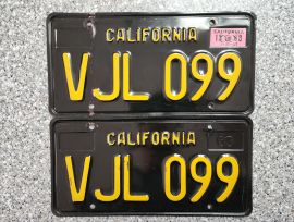 1968 California License Plates, DMV Clr