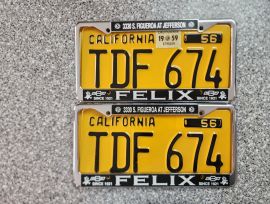 1959 California License Plates, DMV Clear 