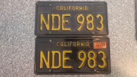 1965 California License Plates, DMV Clear 