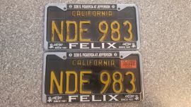 1965 California License Plates, DMV Clear 