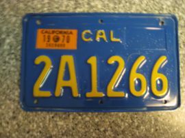 1970 California Motorcycle License Plate, DMV CLR