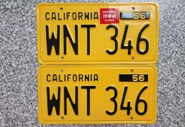 1961 California License Plates, DMV Clear 