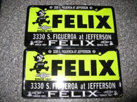 Felix Chevrolet License Plate Frames, Pair, Unused