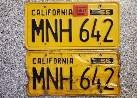 1957 California License Plates, DMV Clear 