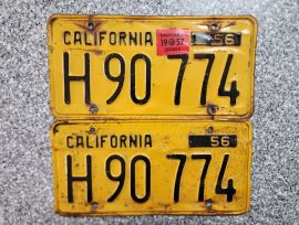 1957 California Commercial License Plates, Clear