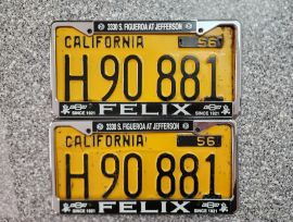 1956 California Commercial License Plates, Clear 