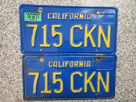 1971 California License Plates, DMV Clear 