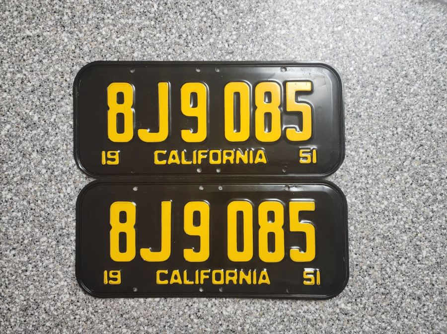 1951 California License Plates, DMV Clear