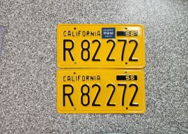 1960 California Commercial License Plates, DMV Clr
