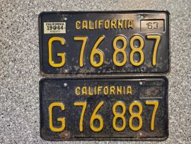 1964 California Commercial License Plates, DMV Clr