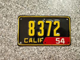 1951 California Motorcycle License Plate, DMV Clr