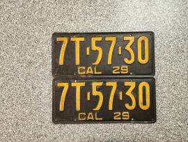 1929 California License Plates, DMV Clear