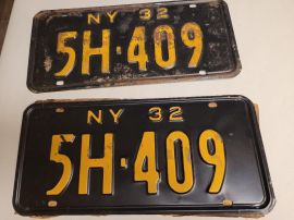 1932 New York License Plates