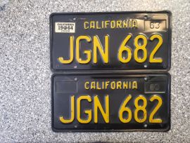 1964 California License Plates, DMV Clear, VG
