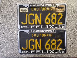 1964 California License Plates, DMV Clear, VG