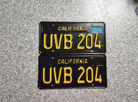 1967 California License Plates, Pro-Restored, DMV 