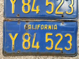 1970 California Commercial License Plates, DMV Clr