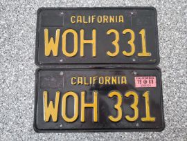 1968 California License Plates, DMV Clear