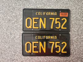 1965 California License Plates, DMV Clear Guarante