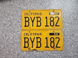 1956 California License Plates, DMV Clear