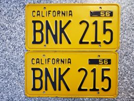 1956 California License Plates, DMV Clear