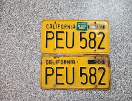 1958 California License Plates, DMV Clear