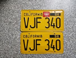1961 California License Plates, DMV Clear 