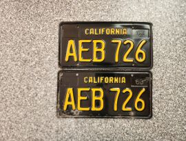 1963 California License Plates, DMV Clear
