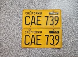 1956 California License Plates, DMV Clear