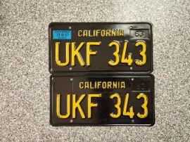 1967 California License Plates, DMV Clear Guarante