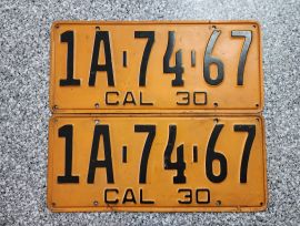 1930 California License Plates, DMV Clr