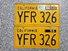 1962 California License Plates, DMV Clr