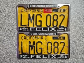 1957 California License Plates, DMV Clear 