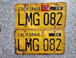 1957 California License Plates, DMV Clear 