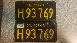 1964 California Commercial License Plates, DMV Clr