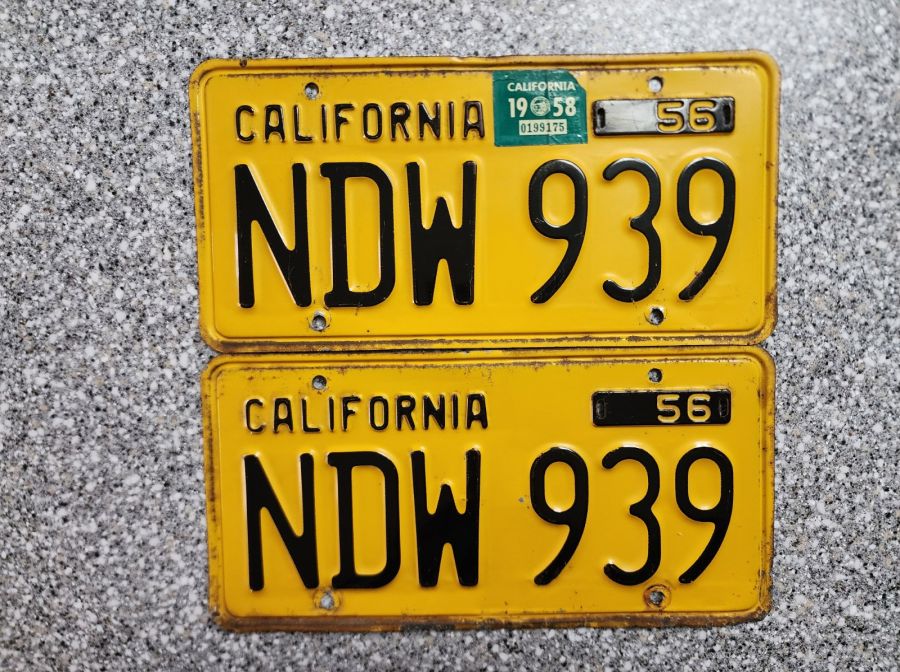 1958 California License Plates, DMV Clear