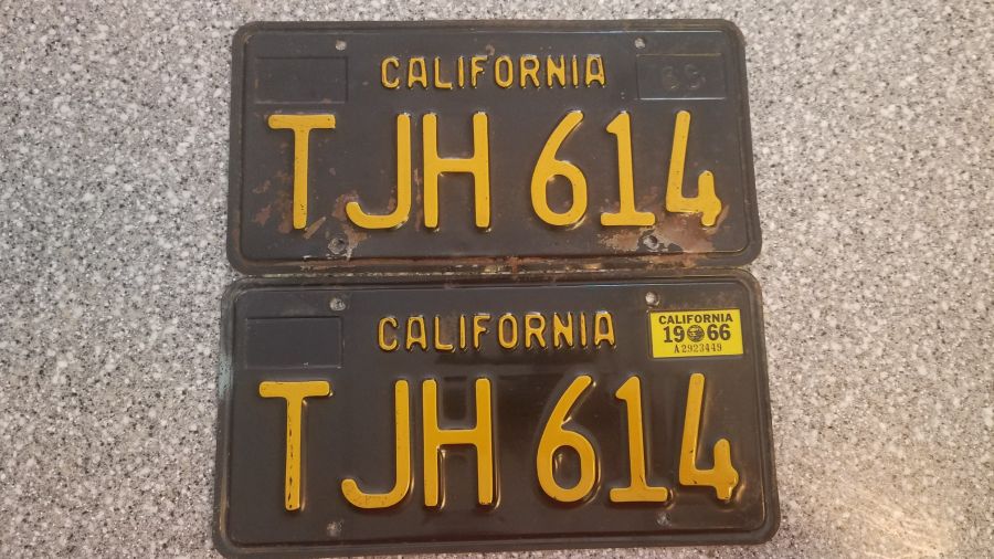 1966 California License Plates, DMV Clear