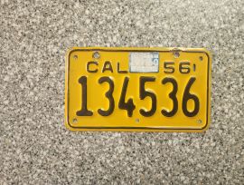 1960 California Motorcycle License Plate, DMV Clr