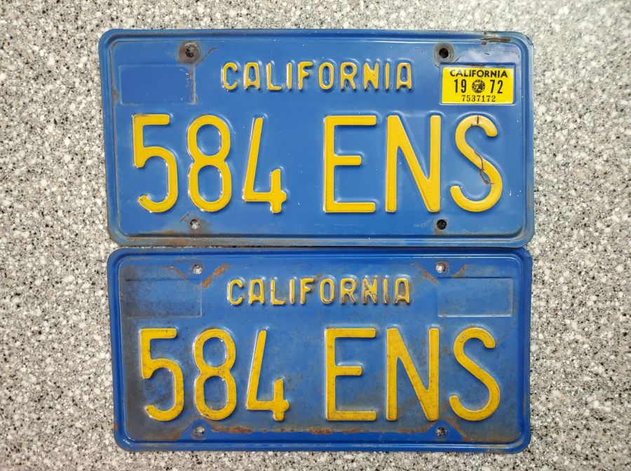 1972 California License Plates, DMV Clear